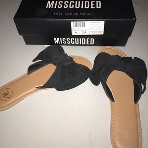 bow tie slide sandals